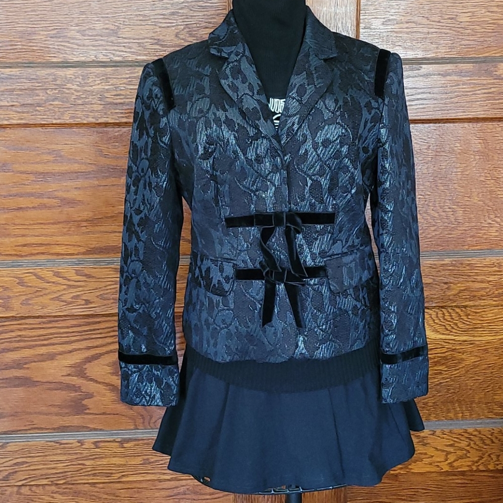 Anne Klein Suit - 4P Jacket/blazer Blue Metallic